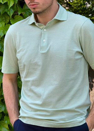 POLO COTON VERT D'EAU