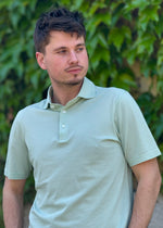 POLO COTON VERT D'EAU