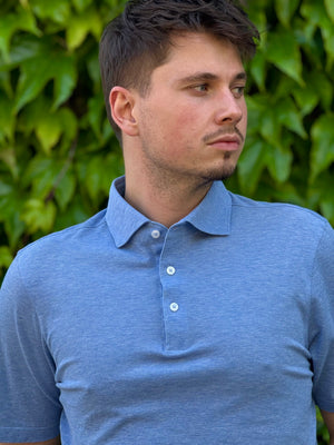 POLO COTON BLEU CLAIR
