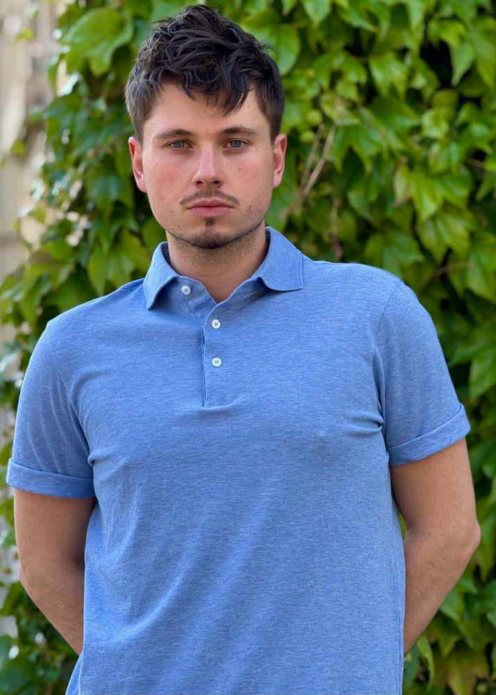 POLO COTON BLEU CLAIR