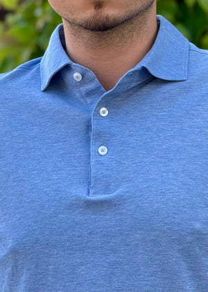POLO COTON BLEU CLAIR
