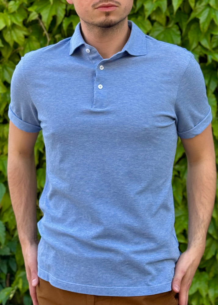 POLO COTON BLEU CLAIR