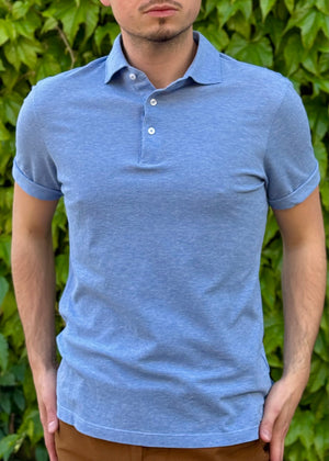 POLO COTON BLEU CLAIR