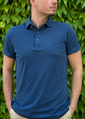 POLO COTON BLEU FONCÉ