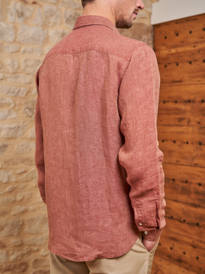 CHEMISE LIN TERACOTTA