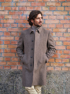 MANTEAU LAINE BRUN CLAIR
