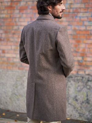MANTEAU LAINE BRUN CLAIR
