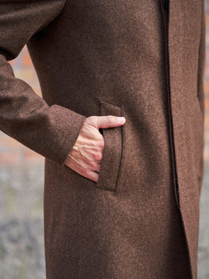 MANTEAU LAINE BRUN FONCÉ