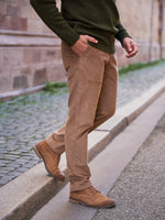 PANTALON VELOURS CÔTELÉ BEIGE