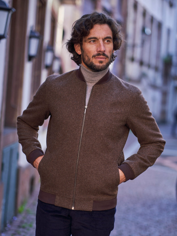 BOMBER LAINE BRUN FONCÉ