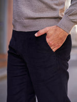 PANTALON VELOURS CÔTELÉ MARINE