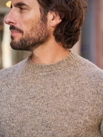 PULL COL ROND LAINE BEIGE