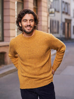 PULL COL ROND LAINE MOUTARDE