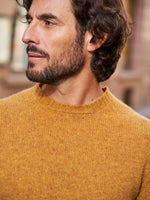 PULL COL ROND LAINE MOUTARDE