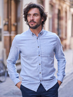 CHEMISE COTON CHAUD BLEU CIEL