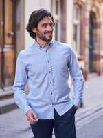 CHEMISE COTON CHAUD BLEU CIEL
