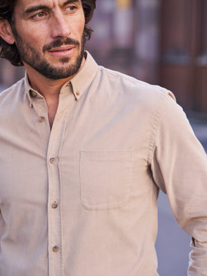 CHEMISE VELOURS CÔTELÉ BEIGE