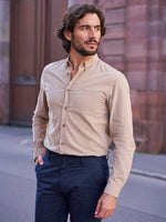 CHEMISE VELOURS CÔTELÉ BEIGE