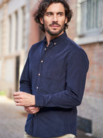 CHEMISE VELOURS CÔTELÉ MARINE