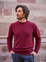PULL COL ROND LAINE BORDEAUX