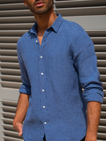 CHEMISE LIN BLEU